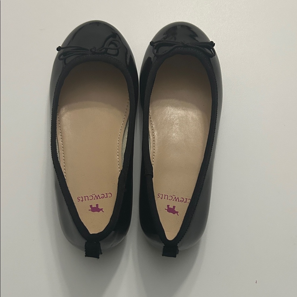NWOT Crewcuts Black Patent Ballet Flats with Bow